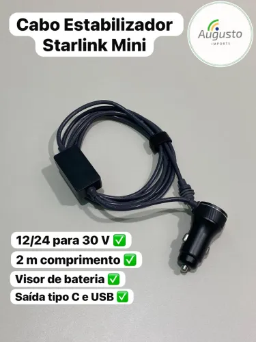Cabo Starlink + estabilizador 
