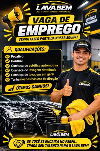 VAGA PARA LAVADOR AUTOMOTIVO