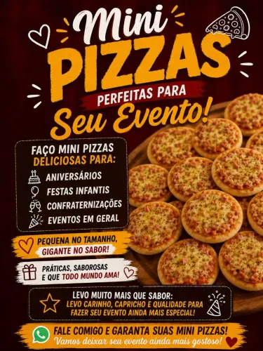 Mine pizza 85 reais o cento