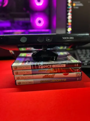 Kit Kinect Xbox 360 Original + 4 Jogos em Mídia Físic
