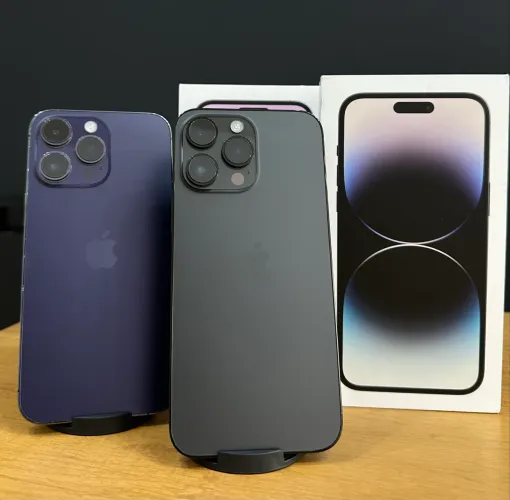 iPhone 14 Pro Max 256gb preto e roxo semi novos impecáveis!!