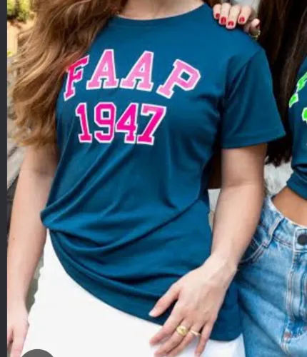 Blusa Dry Fit da FAAP nas cores azul e preta - P e M