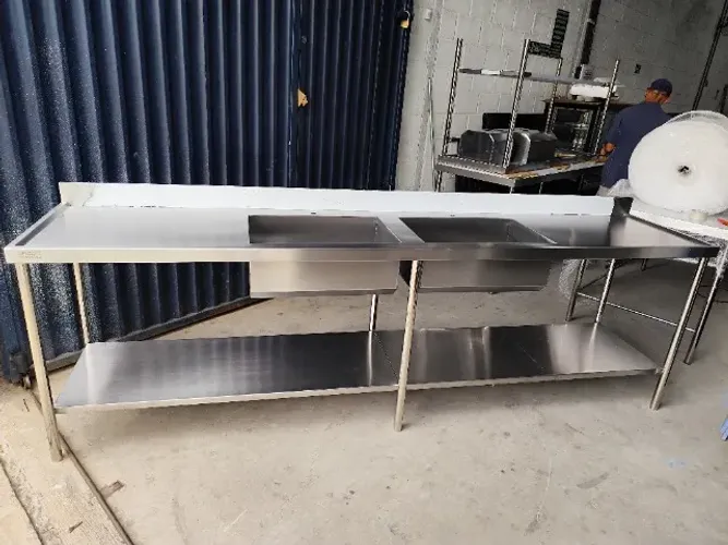 Pia inox 2 bojos 2,80m ? alta produtividade na cozinha 