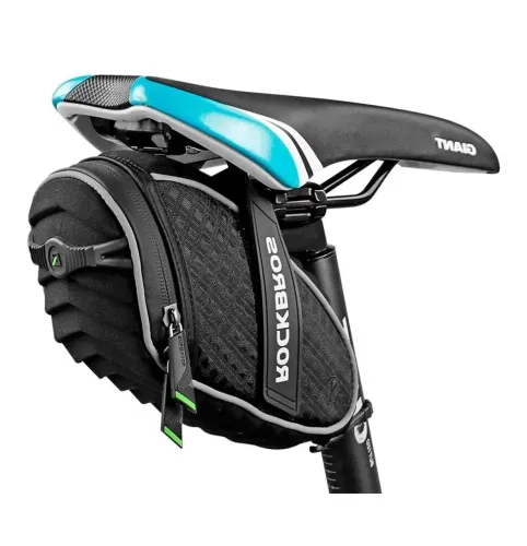 Bolsa De Selim Banco Bicicleta Rockbros Preta 1.2 Litros