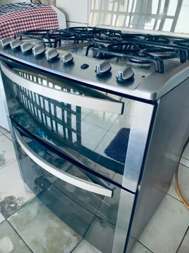 Fogão top de alta qualidade impecável inox forno duplo de alta qualidade Electrolux to