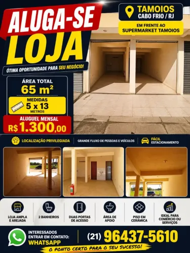 Excelente Loja no Orla 500 Rod Amaral Peixoto frente ao Supermarket Tamoios Cabo Frio/RJ