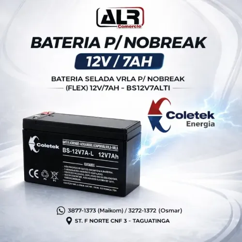 BATERIA NOBREAK 12V 7AH COLETEK 