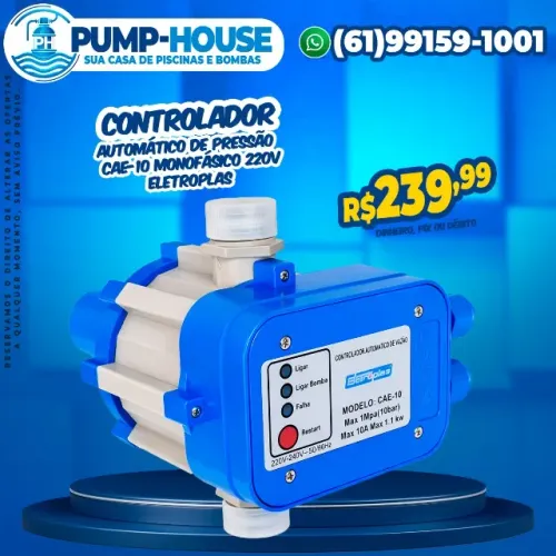 Controlador Automático De Pressão Eletroplas Cae-10 Monofásico 220v