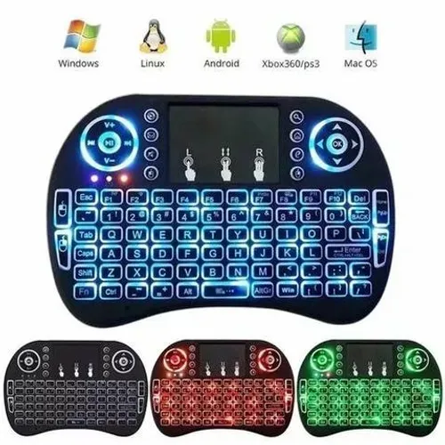 Mini Teclado Led Luz Sem Fio Wireless Touch Pad Universal Pc