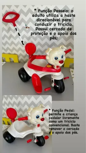 TRICICLO BANDEIRANTES - 2 EM 1 (PASSEIO + PEDAL)