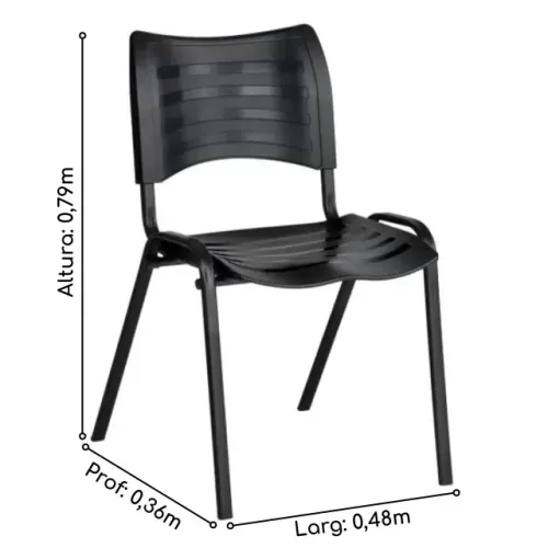 cadeira fixa quatro pés plastica