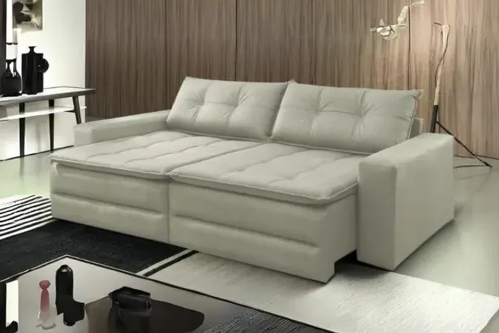SOFÁ CAMA ALTA PERFORMANCE EM LINHO ESPUMA D33!!! R