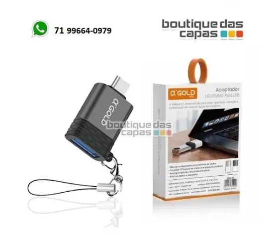 Adaptador OTG para usb-c tipo-c A Gold CBA-23 notebook iphone 15 samsung motorola xiaomi