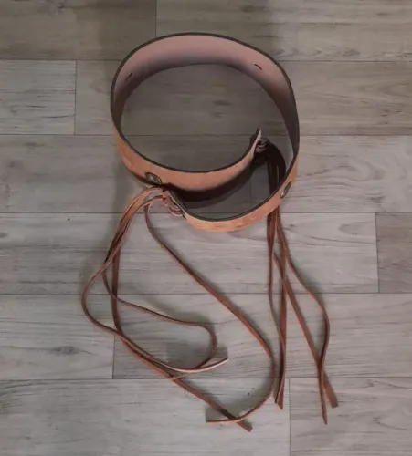 Cinto de Couro com Franja estilo rústico com moedas americanas - TAM M