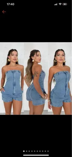 Macacão Jeans Feminino 