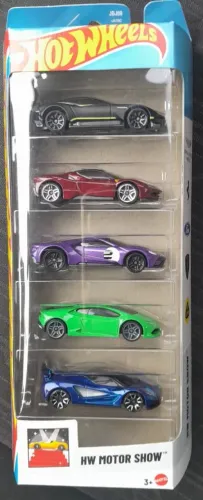 Vendo kit HW Motor Show Hot Wheels com 5 carrinhos (Kit vem com uma Ferrari)
