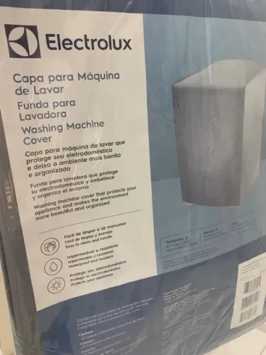 Capa para Máquina de Lavar Electrolux Cinza 10kg a 16kg Tamanho G