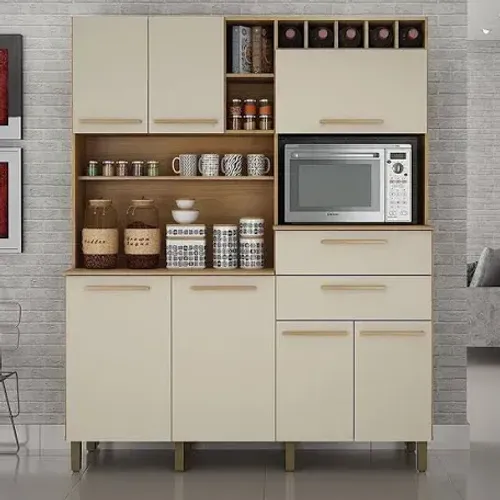 Armário de Cozinha 7 Portas Simples Novo