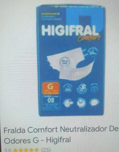 Fralda Confort Neutralizador De Odores G - Higifral