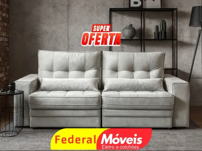 Sofá 2 Lugares Retrátil e Reclinável 2,20m Novo - Perfeito para Relaxar com Elegância!