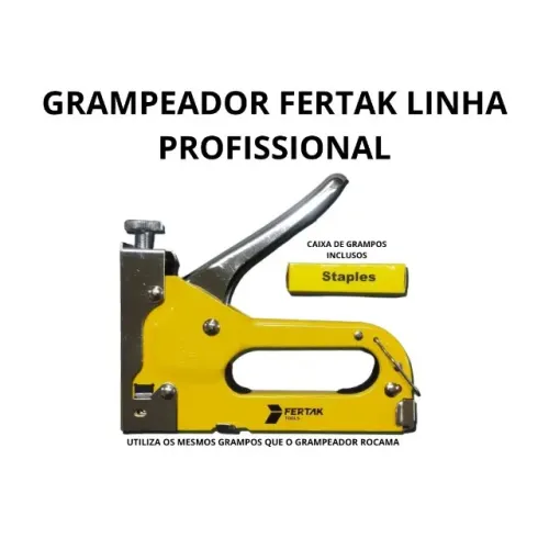 Grampeador Linha Pro Para Tapeceiro  Alta Pressão Manual C/ Grampos