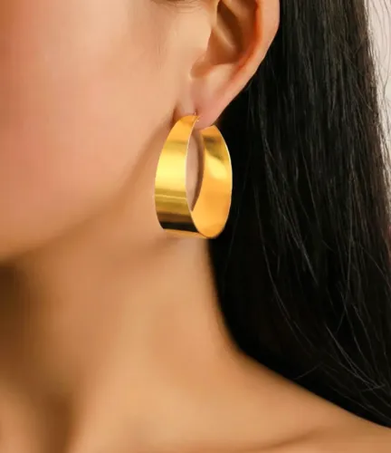 Brinco Argola Dourada - Bijuteria Fina