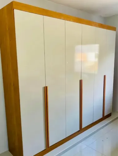 Guarda Roupa 6 Portas Alvorada 2,70 m Nature/Off White - BIANCHI