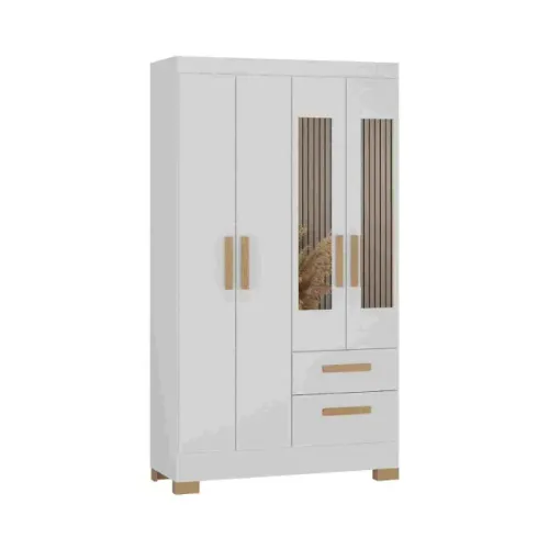 Roupeiro Fortaleza Plus 4 Portas c/ Espelhos Branco Frete Grátis - Até 12x