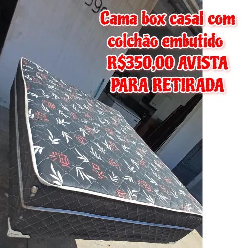 Cama box casal preta