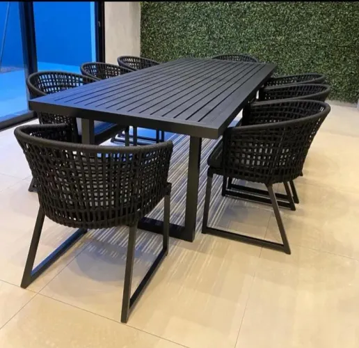 Jogo de mesa ripada retangular