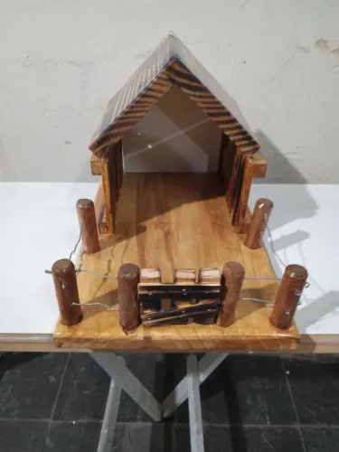 Presépio de madeira artesanal 