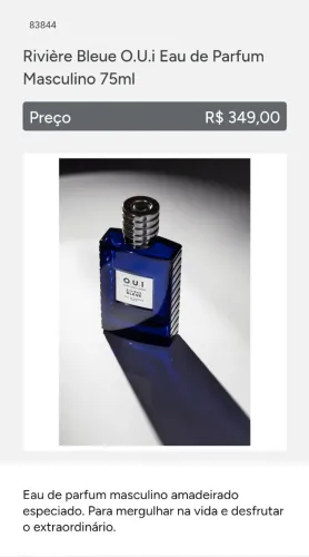 Perfume Rivière Bleue O.U.i Eau de Parfum Masculino 75ml