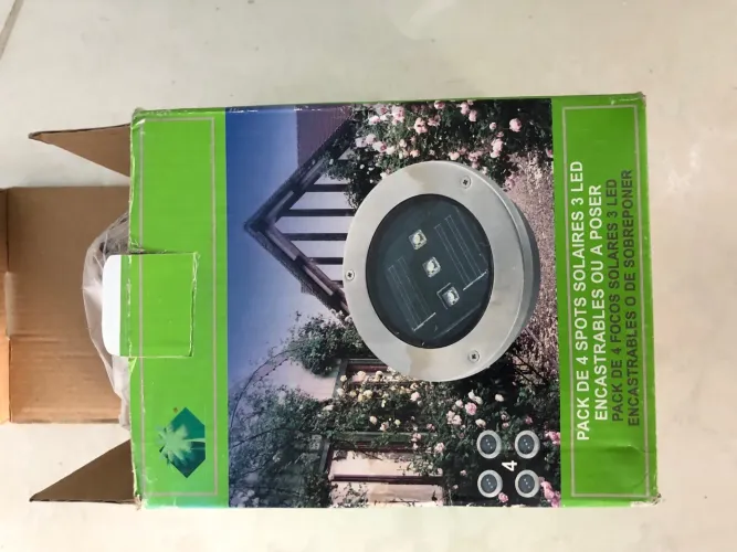 Luminárias led solar em aço escovado- 8 Spots Solares