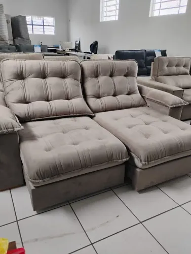 Sofá Retrátil 4 Lugares Piacatuba Capuccino