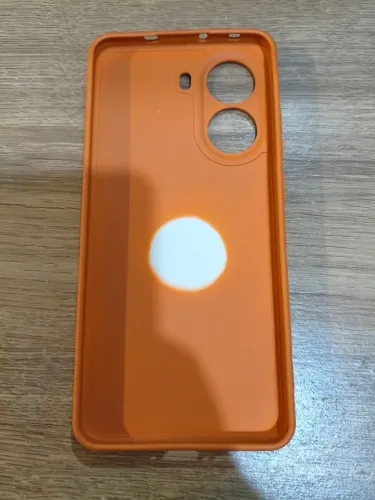 Capa Silicone Aveludada Nova para Xiaomi Poco X7 Pro - Toque Macio Laranja/Marrom 
