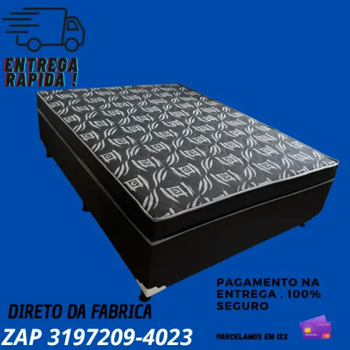 Box Casal com Colchão de Molas Ensacadas - OrthoBox Reforçada