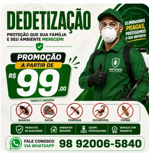 Detetização promoção a partir de 99,99 promoção relâmpago aproveite tempo limitado 