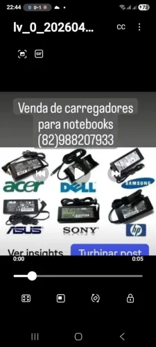Venda de carregador para notebook