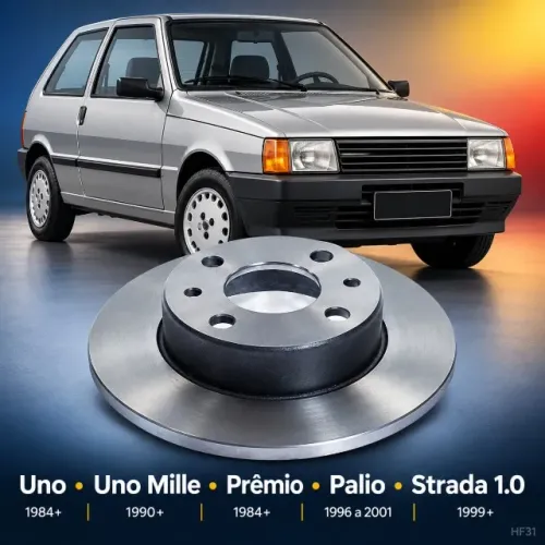 Disco de Freio Dianteiro Sólido Uno Mille Prêmio Palio Strada Hipper HF31 - Nova