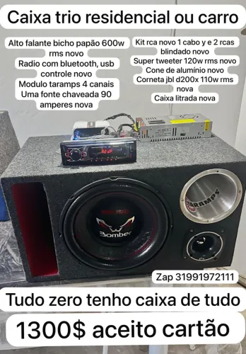 Caixa trio potente tudo novo