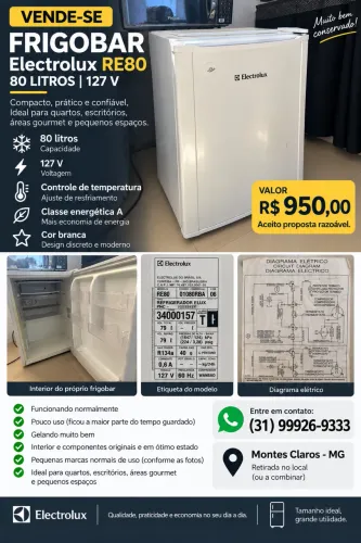 Frigobar Electrolux RE80 80 Litros - Muito Conservado - 127V