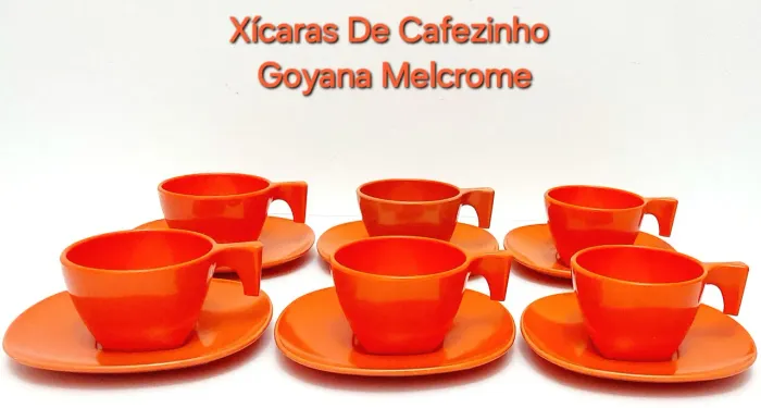 Xícaras De Cafezinho Vintage Plástico Rígido Goyana Melcrome Cor Abóbora