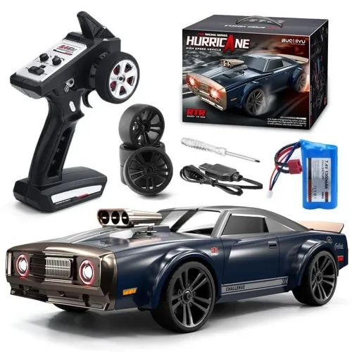 CARRO CONTROLE REMOTO RC HURRICANE ALTA VELOCIDADE 4X4 DRIFT RTR 2 BATERIAS RECARREGÁVEIS 