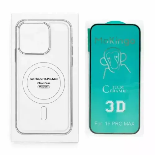 Kit Capinha Magnética + Película Cerâmica 3D iPhone 16 Pro Max