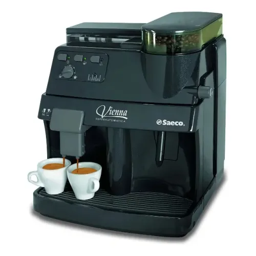 Máquina de café expresso preta superautomática Saeco Vienna V2 SUP018