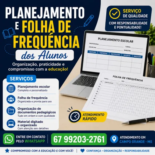 Planejamento Escolar e Folha de Frequência dos Alunos