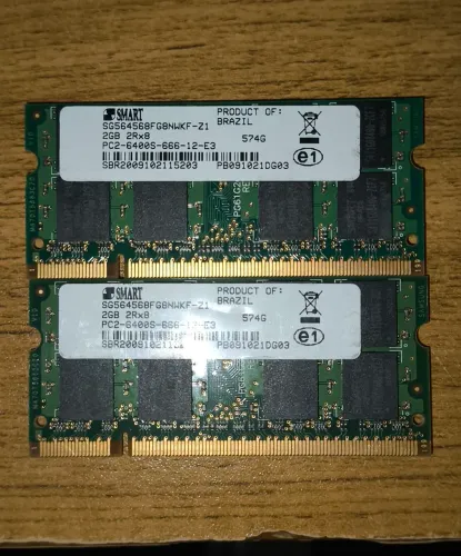 Lote de memórias DDR2 - Notebook 
