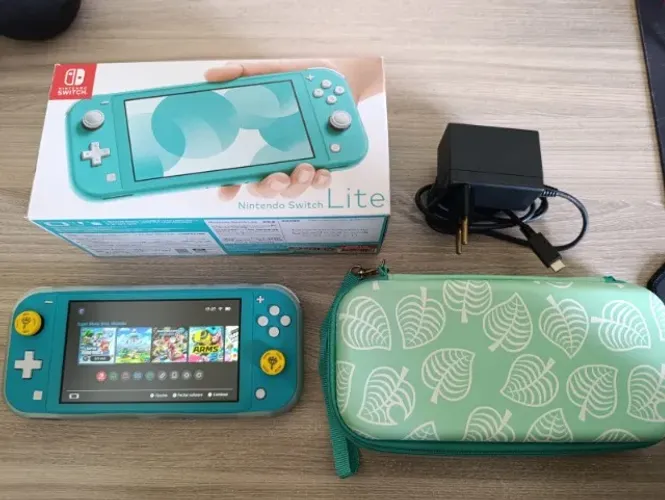 Nintendo Switch Lite Desbloqueado Completo + 256gb + Case Animal Crossing + Acessório