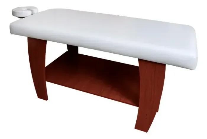 Maca Mesa Creta Nova Imbuia Estofado Branco com escada Imbuia - nunca usada!