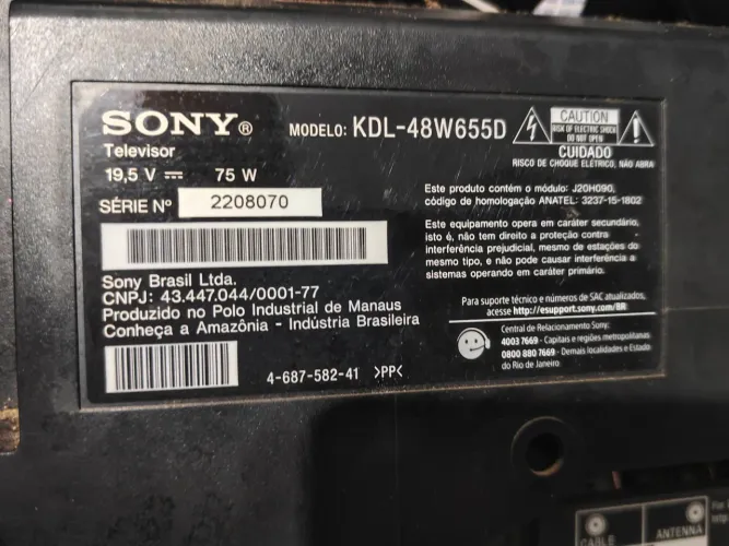 Peças de reposição da tv Sony kdl-48w655D